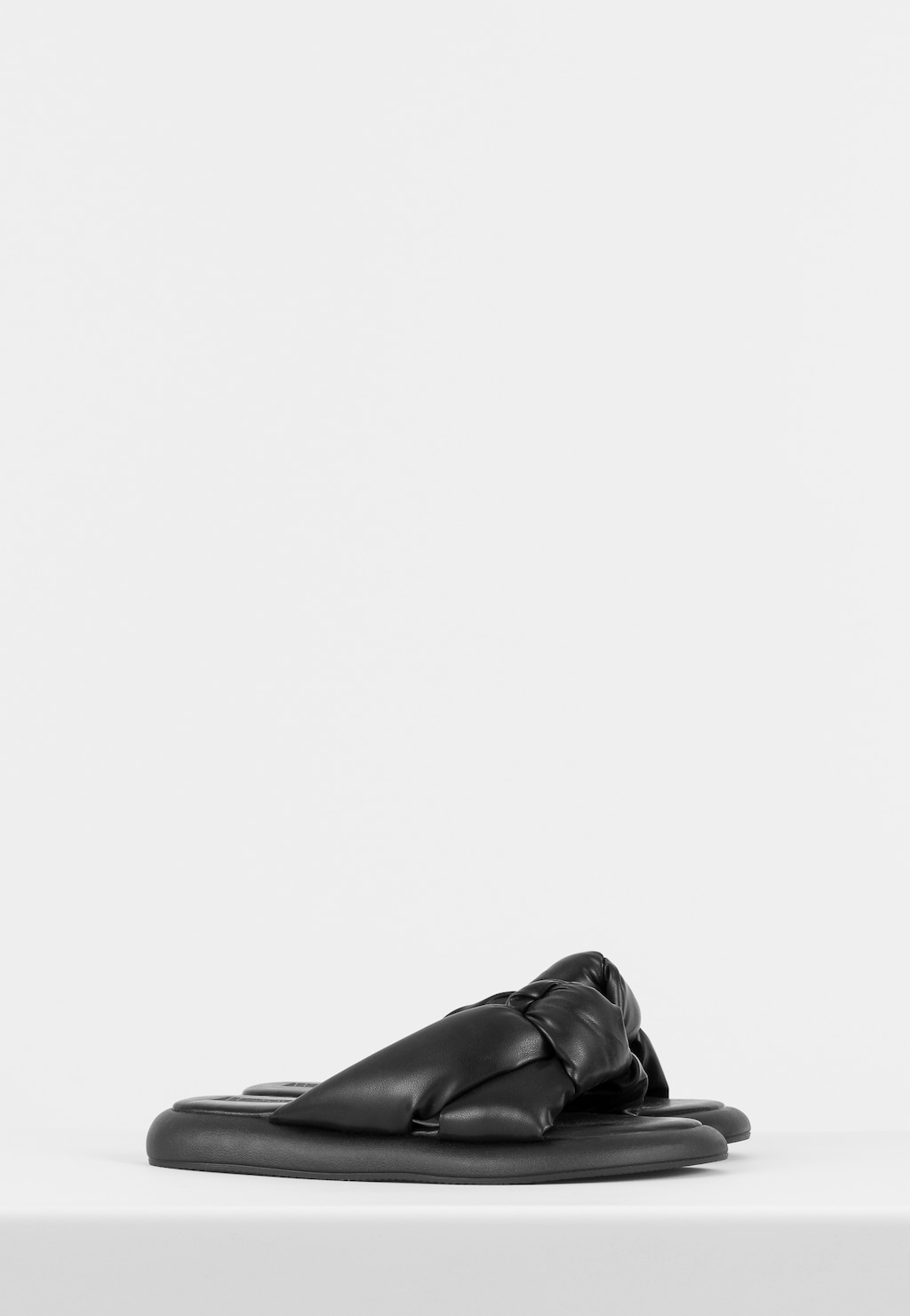 WJS czarne klapki damskie z węzłem na paskach WJS71041-51 Widok 2