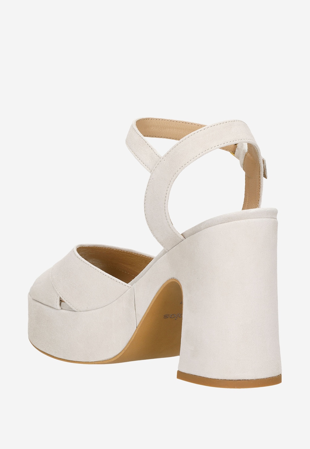 Béžové dámské sandály na širokém podpatku 76083-64 Widok 4