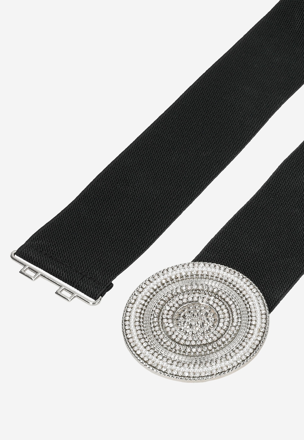 WJS czarny taliowy pasek damski z dużą okrągłą klamrą WJS91038-11 Widok 2