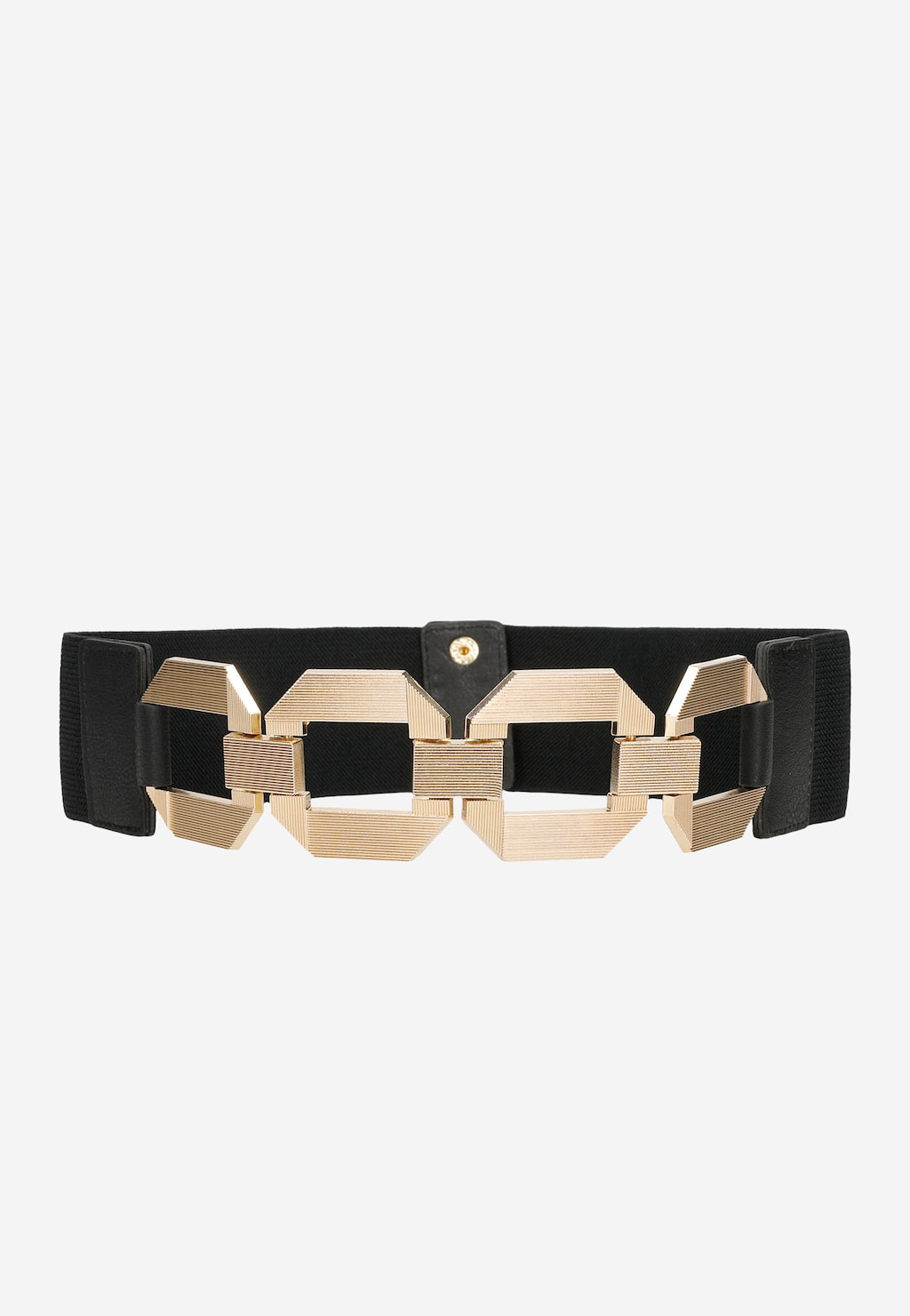 WJS czarny pasek damski taliowy ze złotą metalową klamrą WJS91041-51 Widok 1