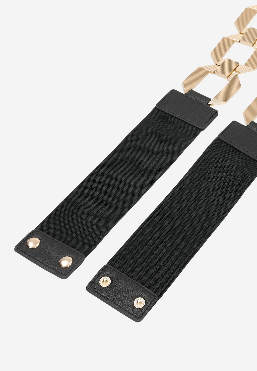 WJS czarny pasek damski taliowy ze złotą metalową klamrą WJS91041-51 Widok 2
