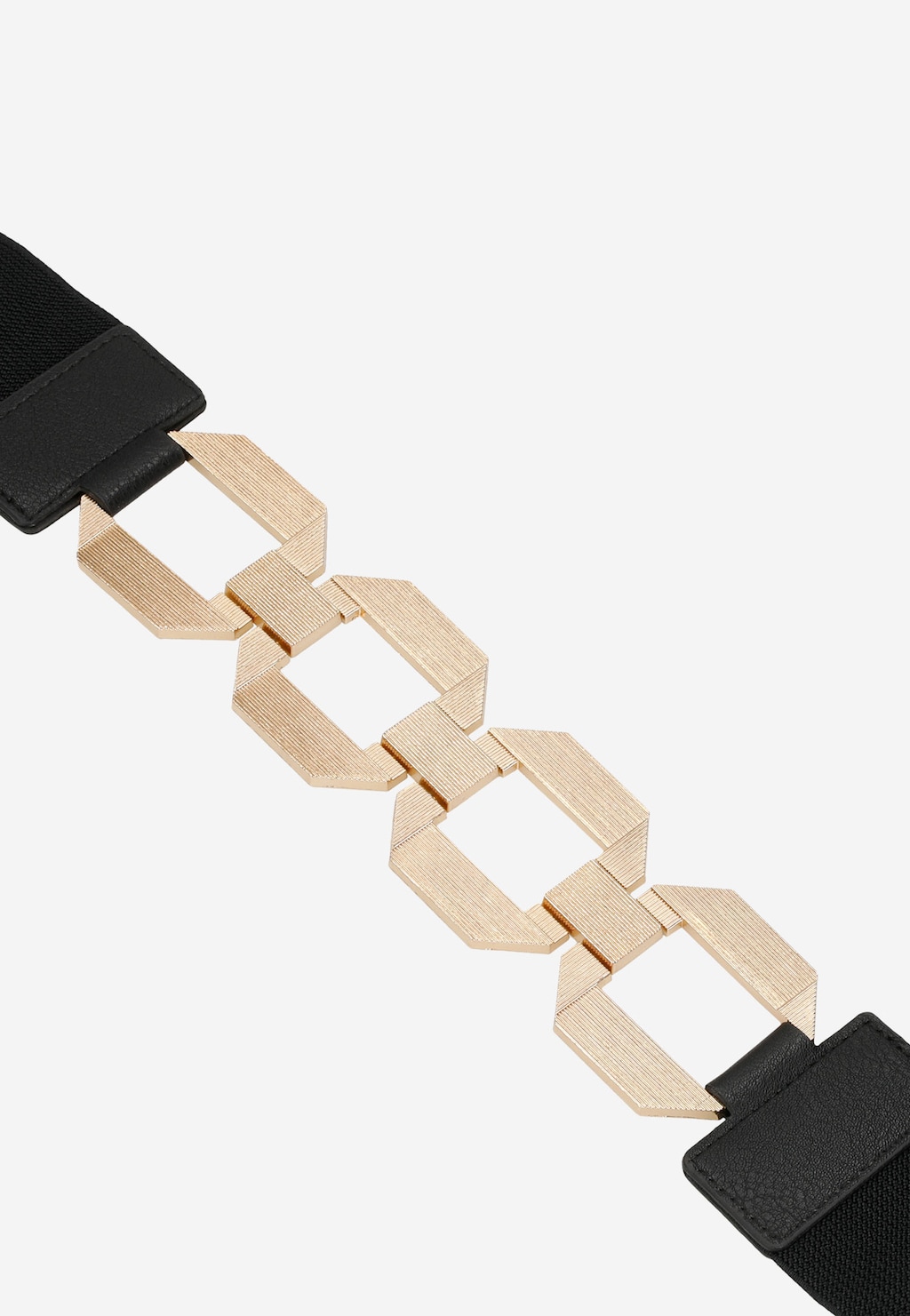 WJS czarny pasek damski taliowy ze złotą metalową klamrą WJS91041-51 Widok 3