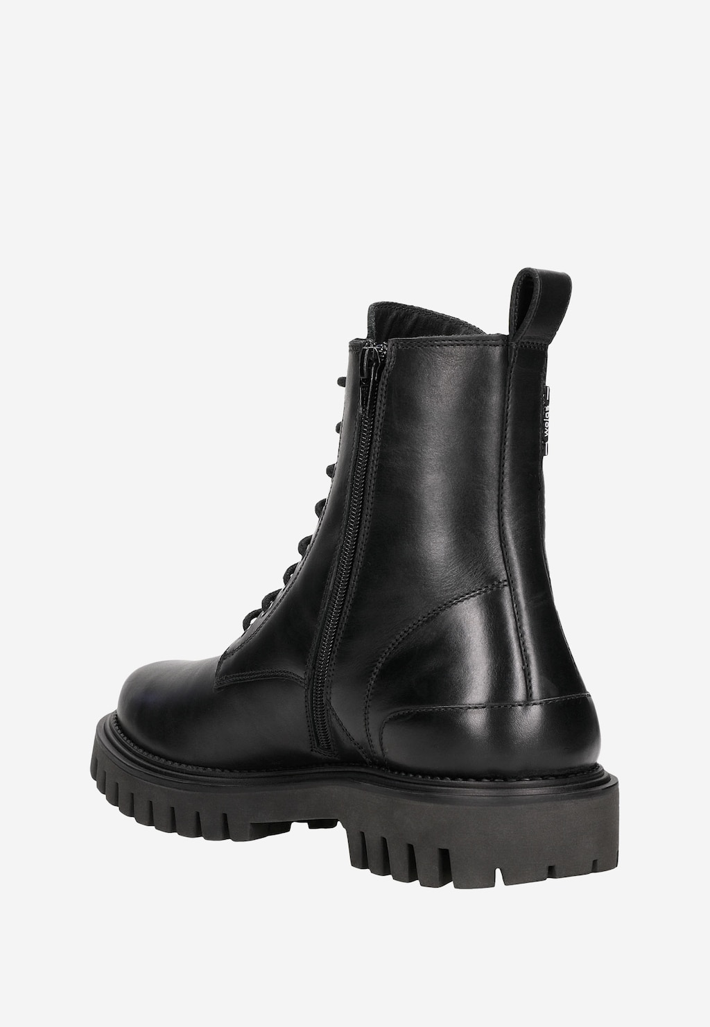 Czarne jesienne bikery męskie ze skóry licowej 24060-51 Widok 4