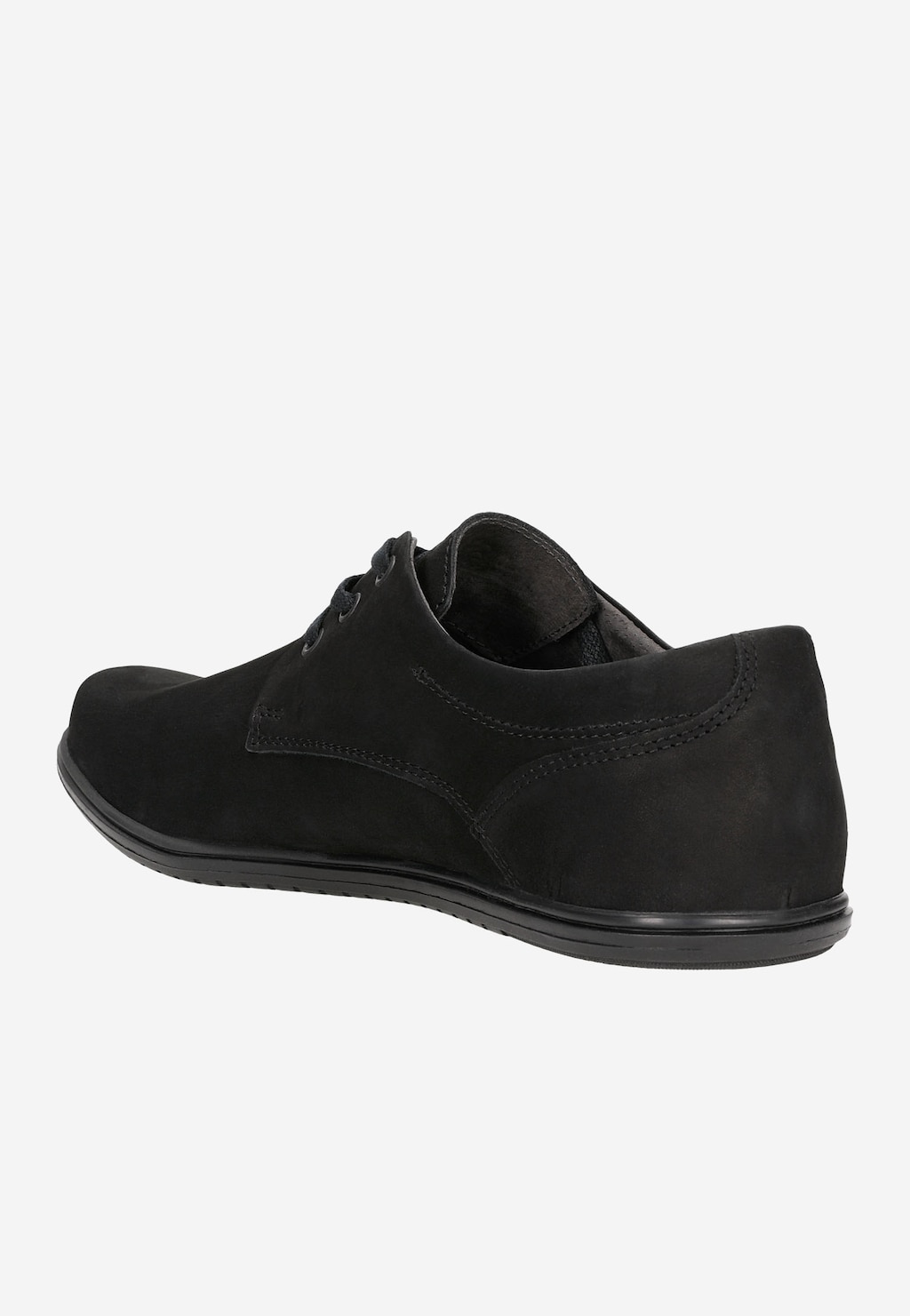 Czarne sznurowane męskie półbuty z nubuku 10019-01 Widok 3