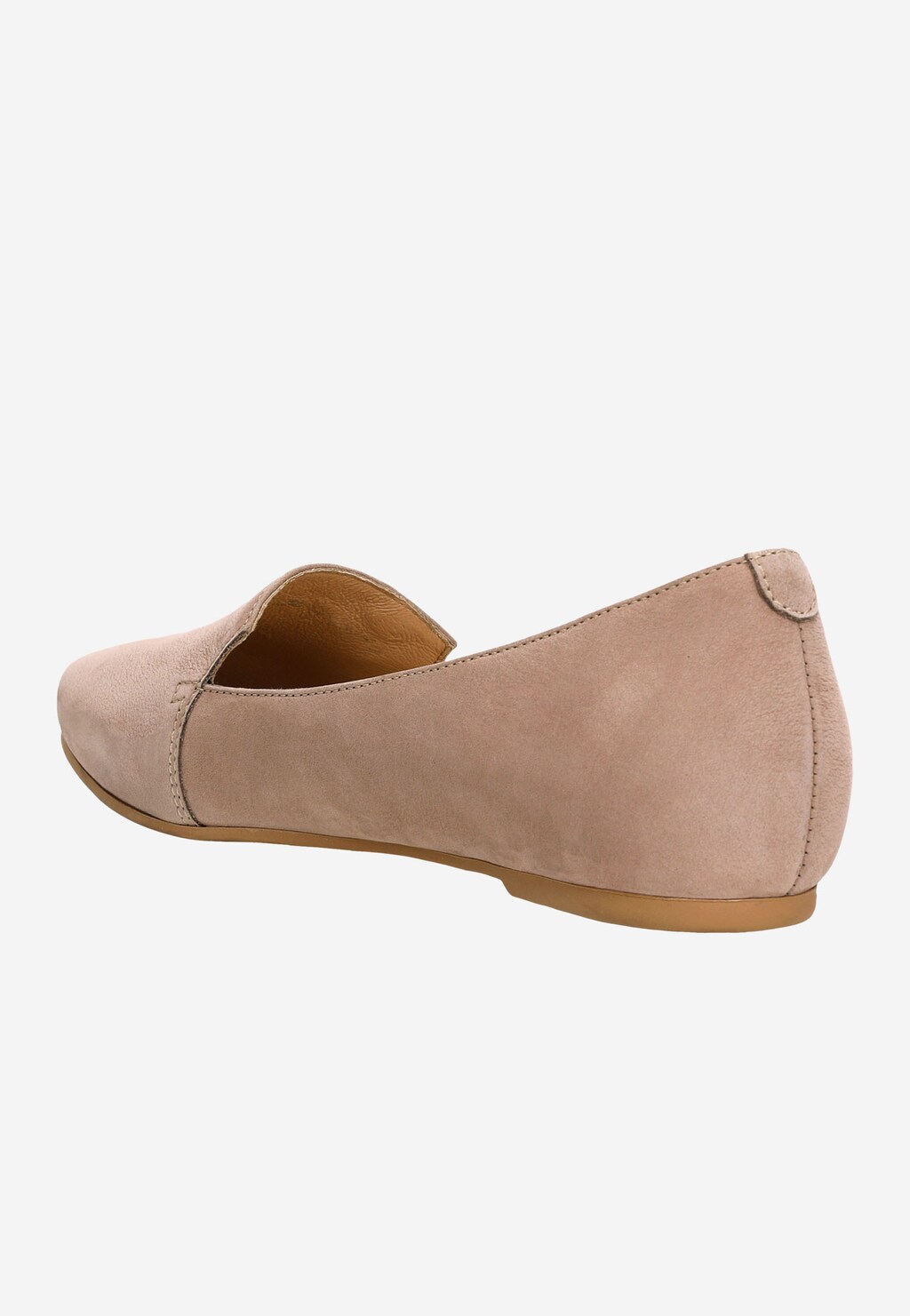 Ciemnobeżowe płaskie lordsy damskie z nubuku 9396-24 Widok 3