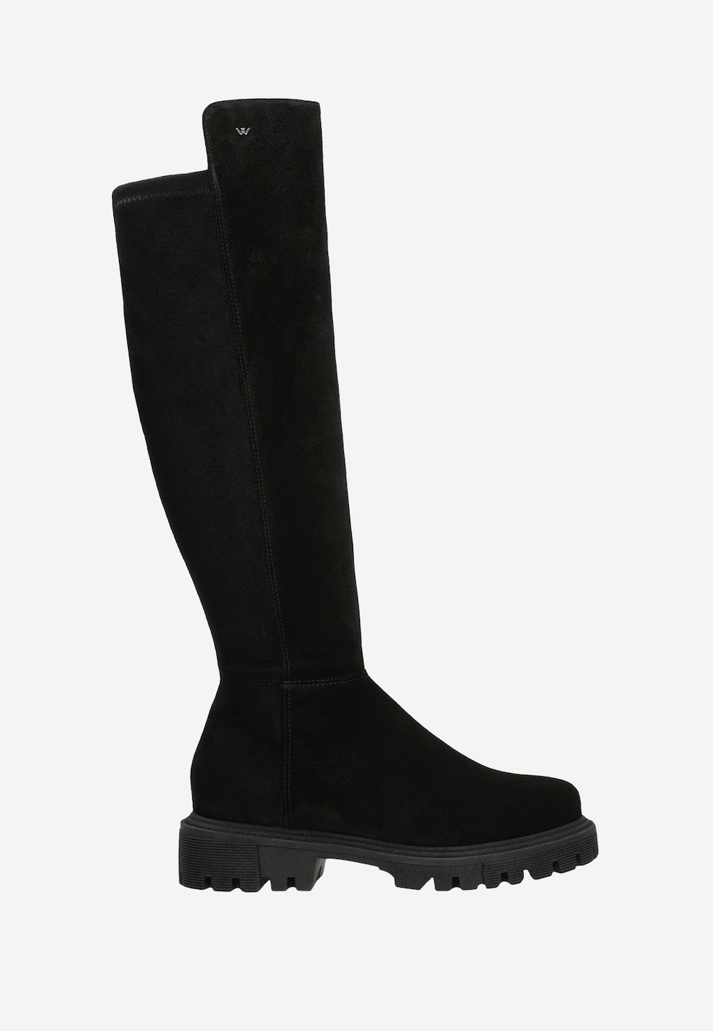 Czarne ocieplane kozaki damskie na podeszwie z bieżnikiem 71021-61 Widok 2