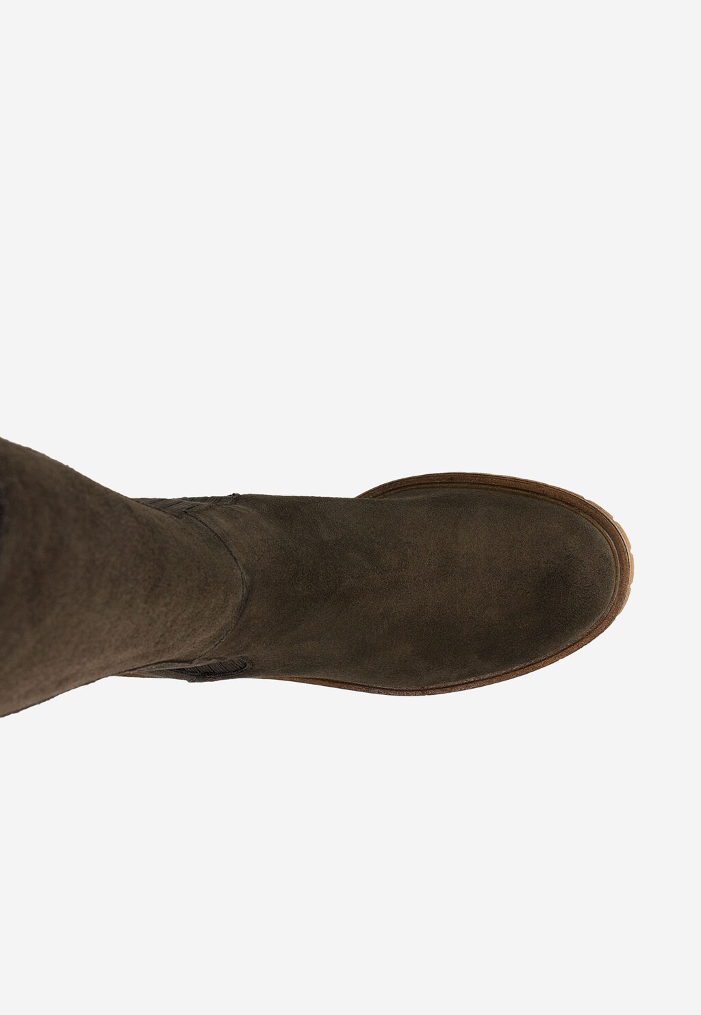 Brązowe kozaki damskie sztyblety z jaśniejszą podeszwą na obcasie 71038-82 Widok 5