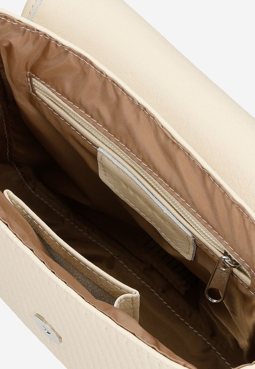 Skórzana torebka damska w kolorze jasnego beżu 80251-54 Widok 6