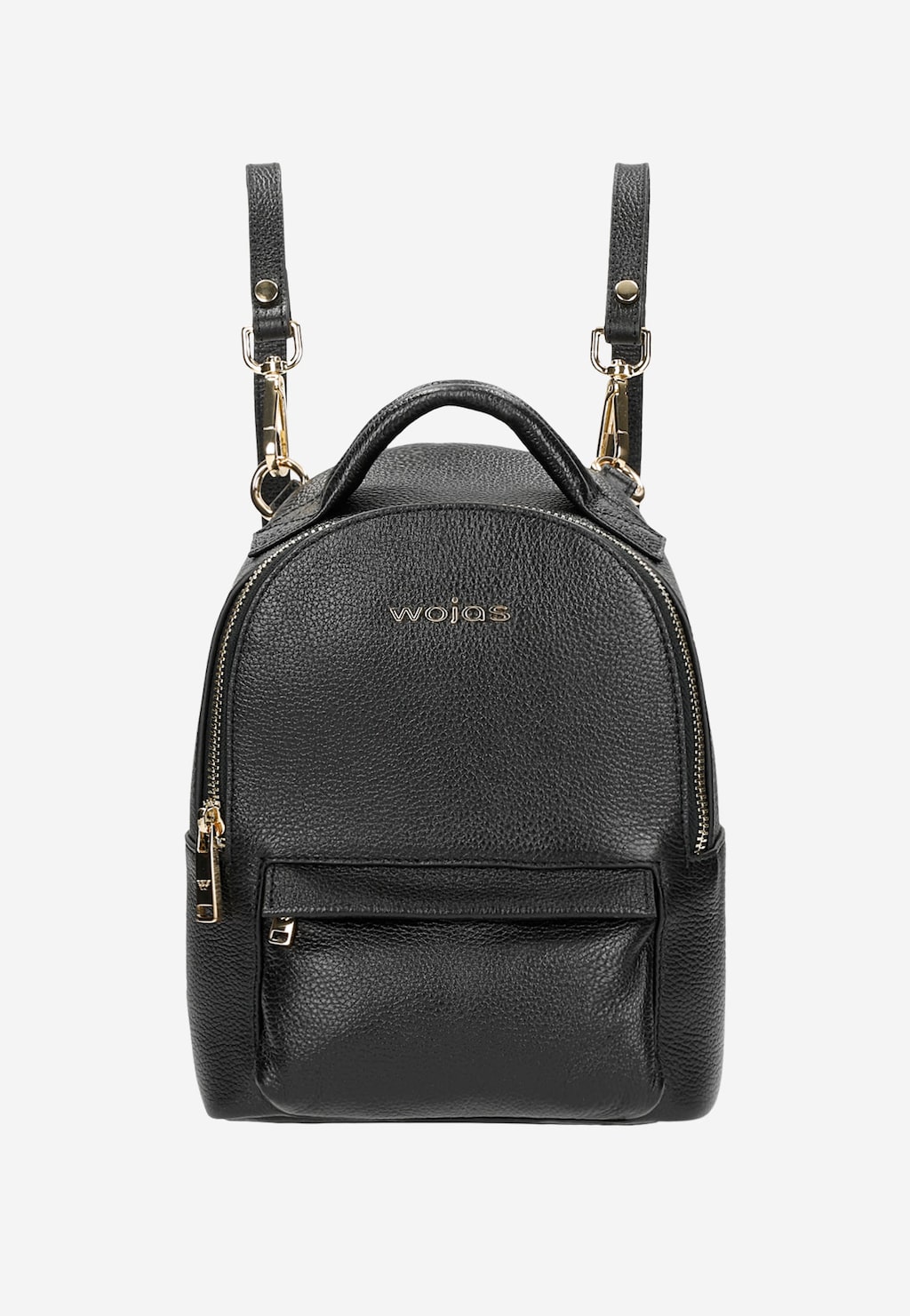 Czarny plecak ze skóry licowej z odpinanymi szelkami 80211-51 Widok 2