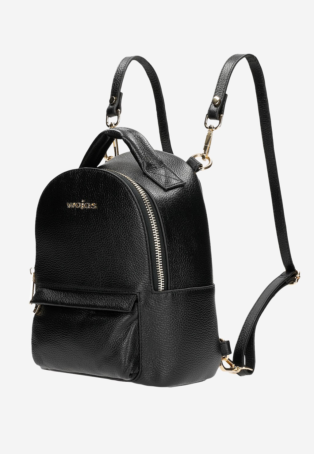 Czarny plecak ze skóry licowej z odpinanymi szelkami 80211-51 Widok 3