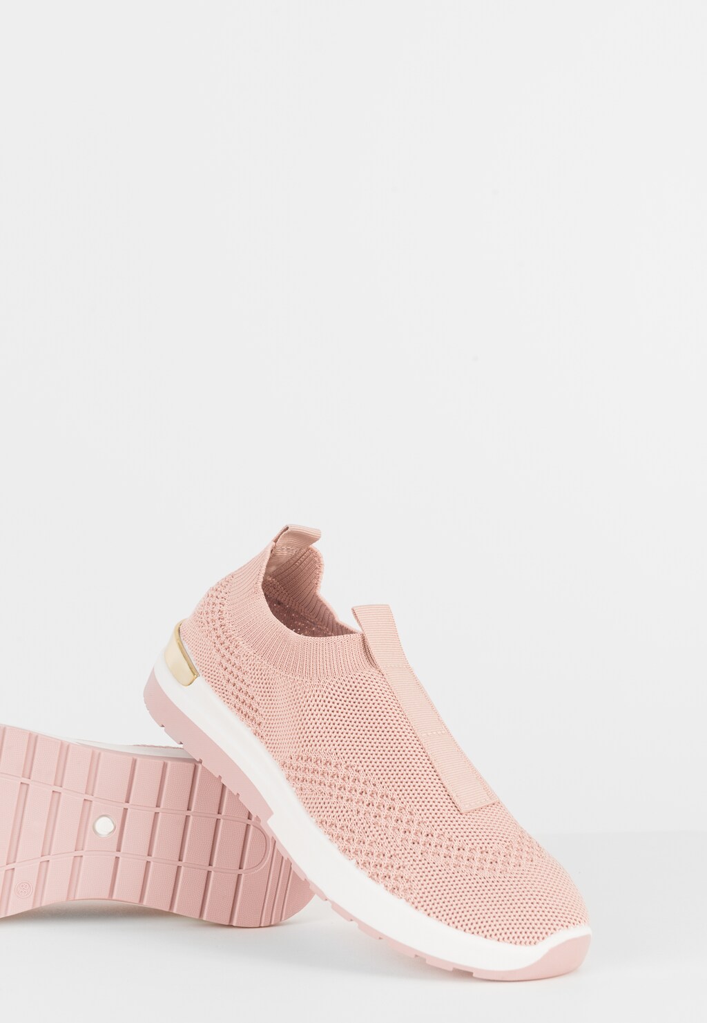 WJS różowe wsuwane sneakersy damskie ze złotą wstawką WJS64067-15 Widok 4