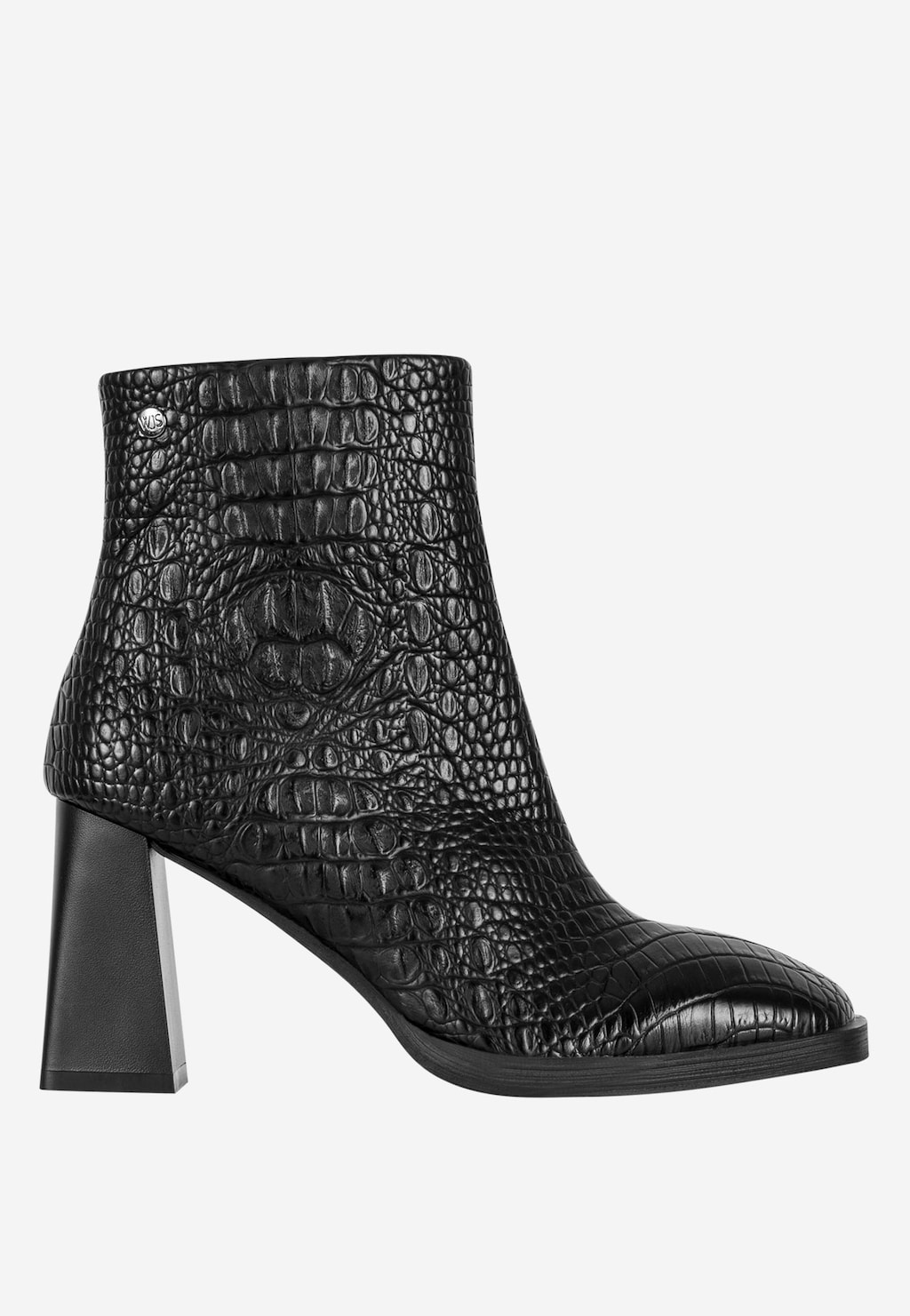WJS czarne krokodylowe botki damskie na obcasie  WJS46049-31 Widok 2