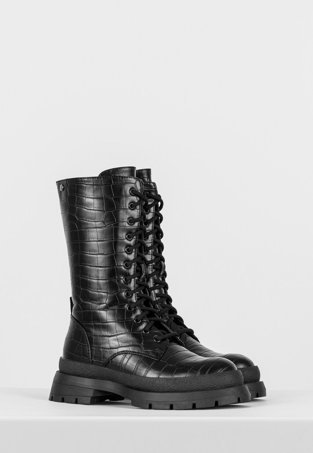 WJS czarne wysokie trzewiki damskie z motywem zwierzęcym WJS55031-71 Widok 3