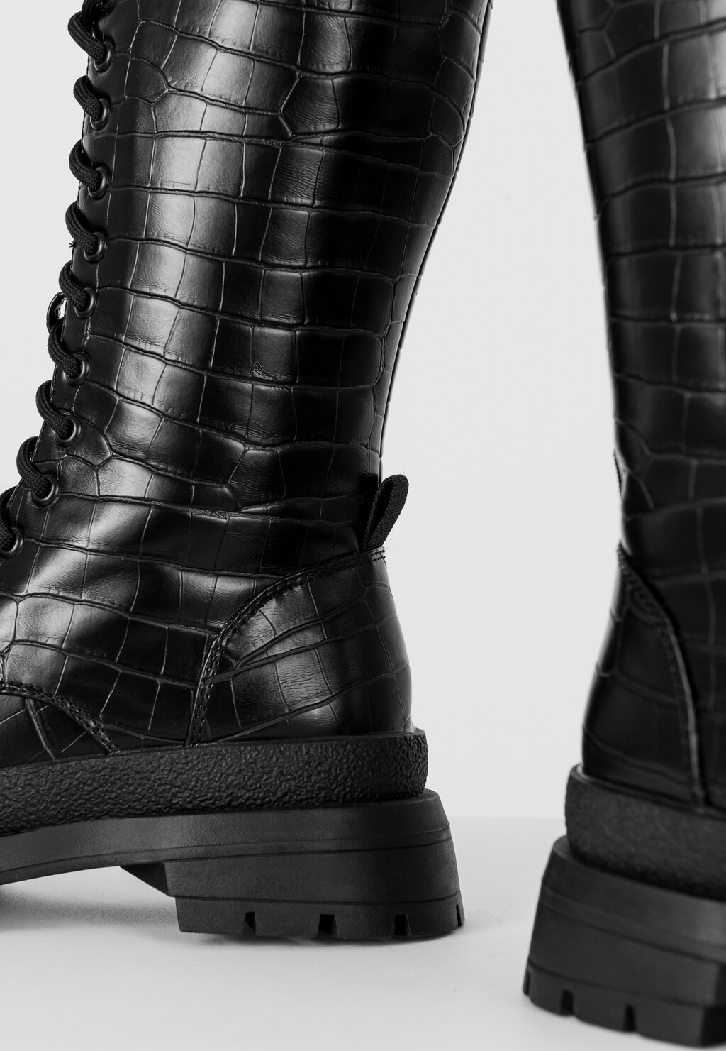 WJS czarne wysokie trzewiki damskie z motywem zwierzęcym WJS55031-71 Widok 4