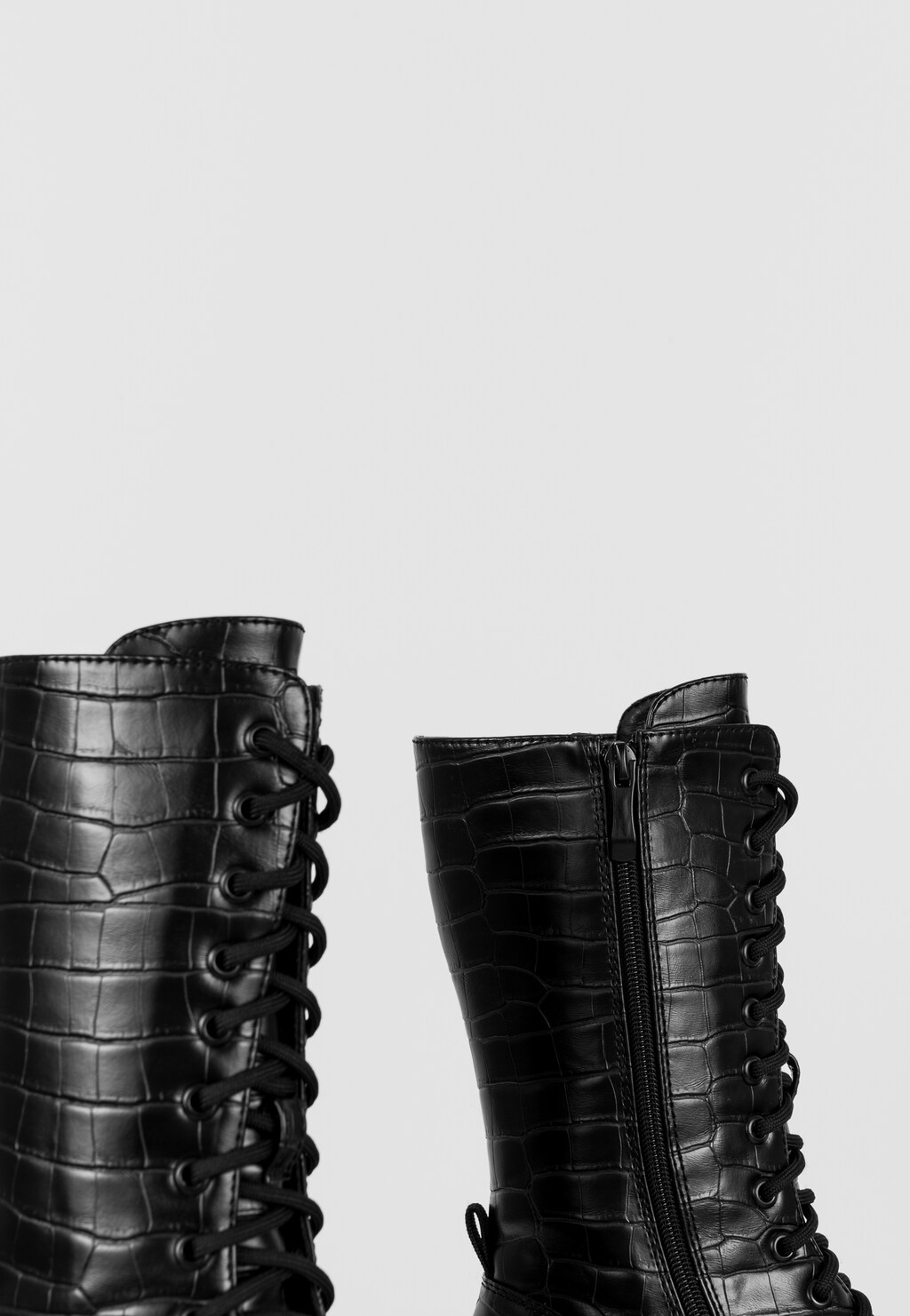 WJS czarne wysokie trzewiki damskie z motywem zwierzęcym WJS55031-71 Widok 5