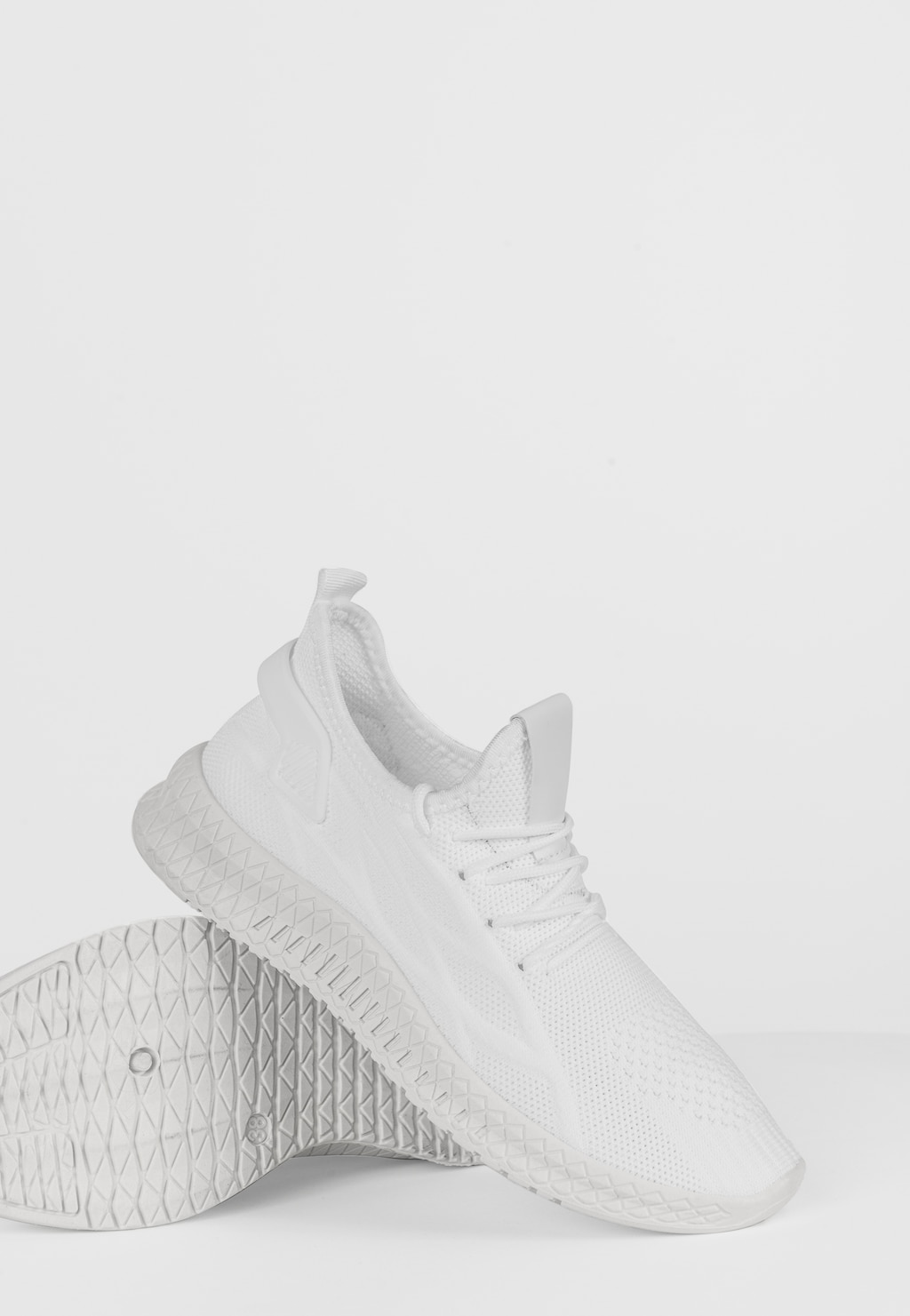 WJS białe sneakersy damskie z materiału WJS64069-11 Widok 4