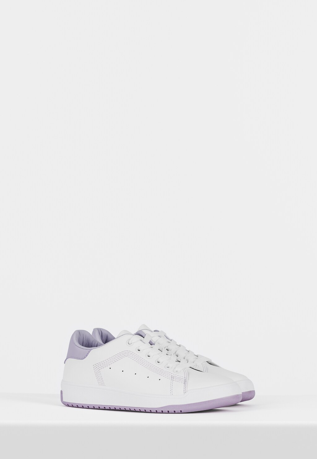 WJS białe sneakersy damskie z fioletowymi wstawkami WJS64071-56 Widok 3