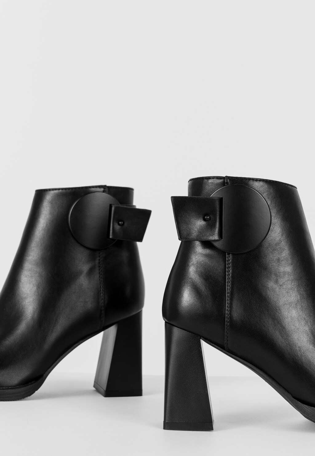 WJS czarne botki na oryginalnym obcasie  WJS46048-51 Widok 5