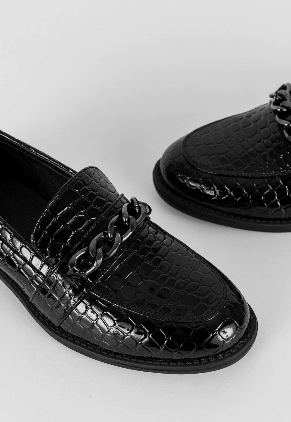 WJS czarne mokasyny damskie krokodyl WJS70008-31 Widok 3