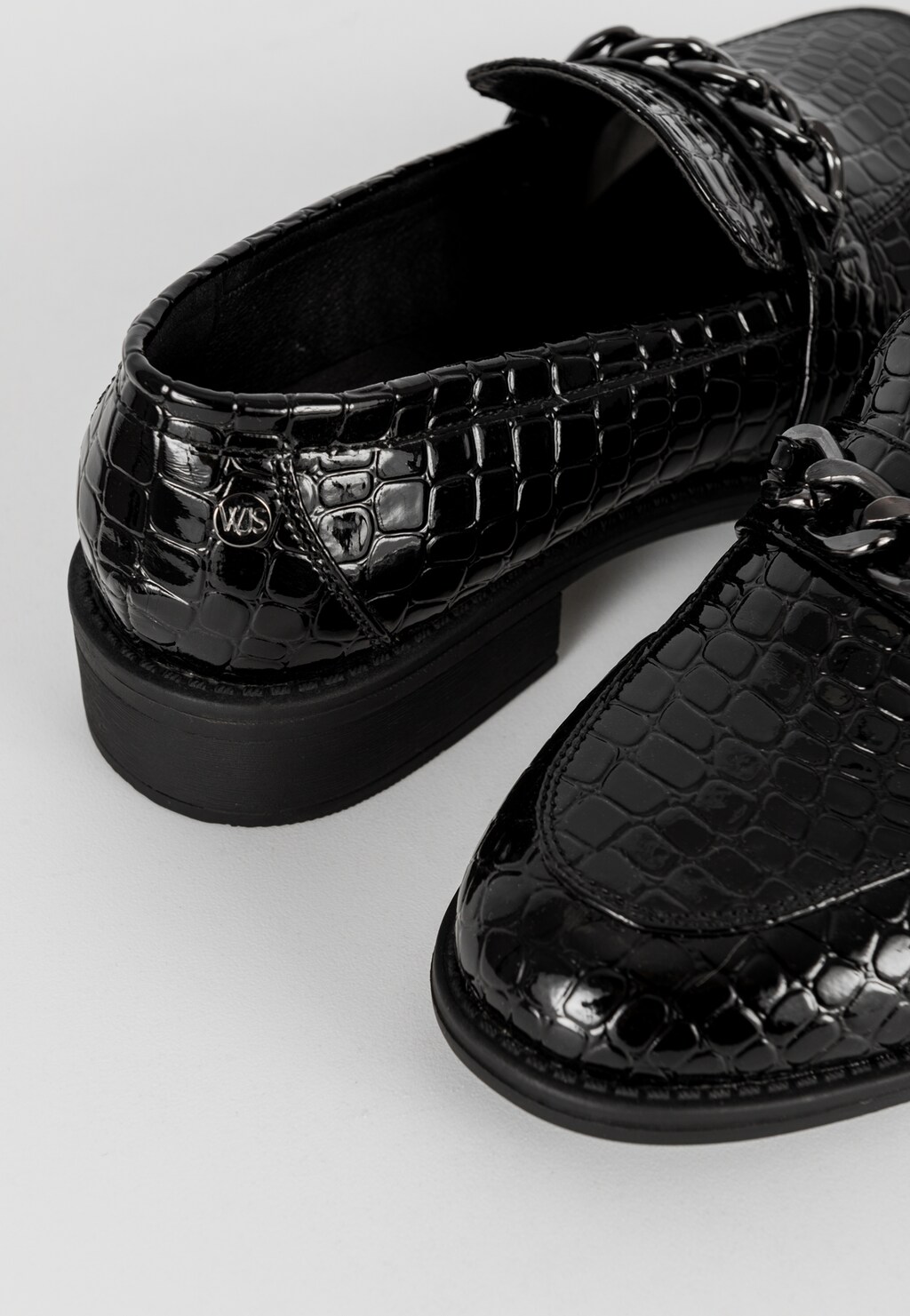 WJS czarne mokasyny damskie krokodyl WJS70008-31 Widok 4