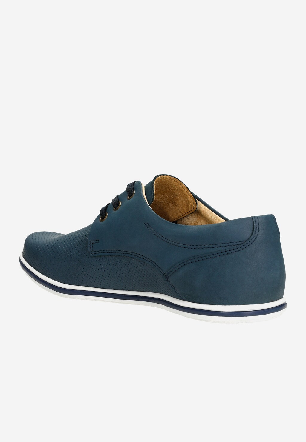 Granatowe nubukowe półbuty męskie 10019-05 Widok 3