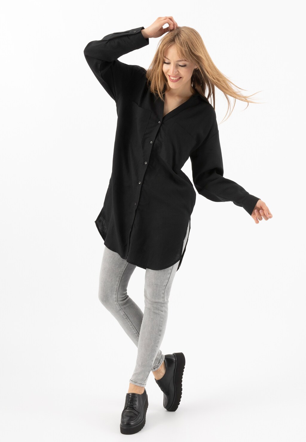 Dámské polobotky s výraznou vysokou podrážkou 46079-51 Widok 1