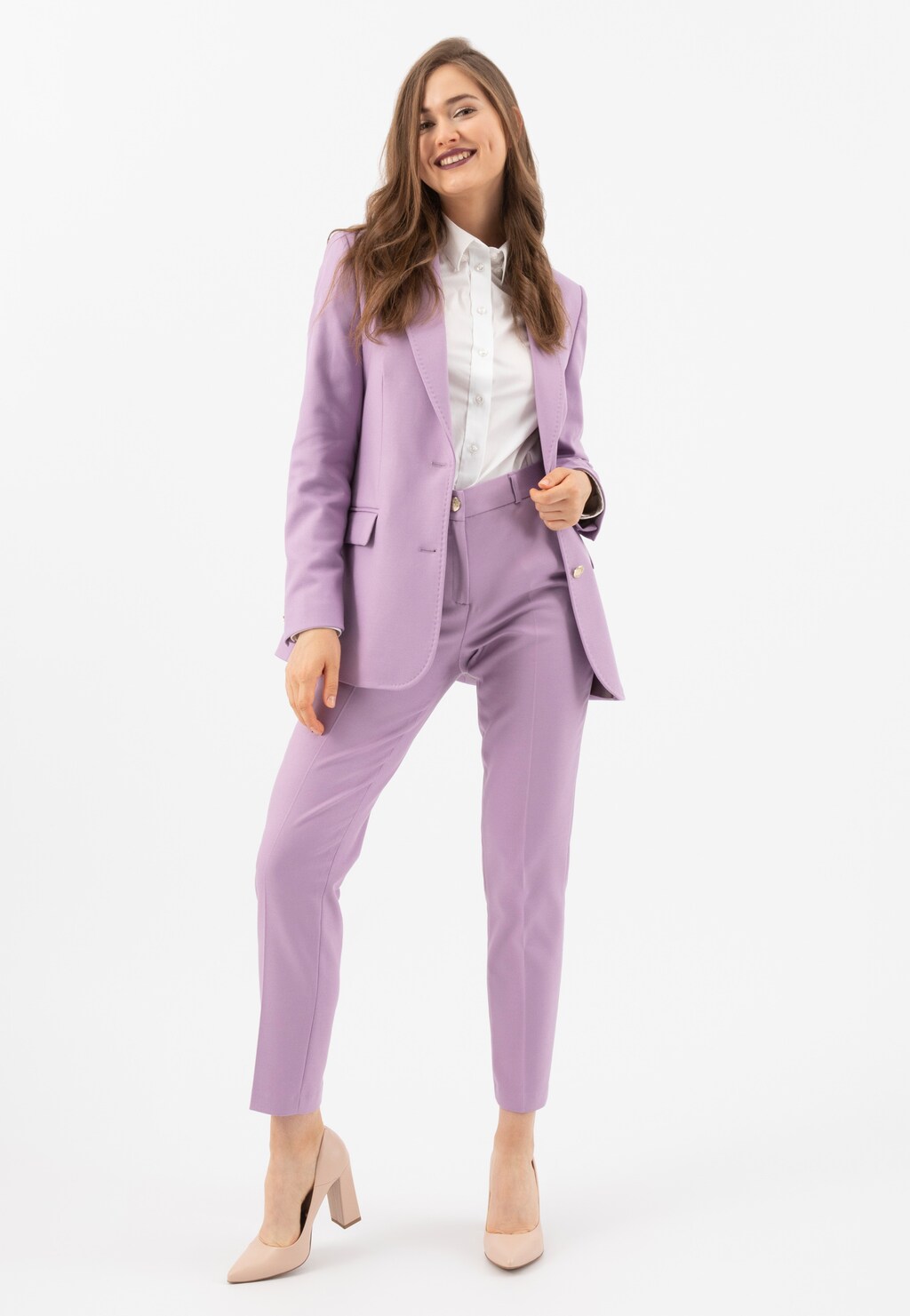 Stylové lodičky dámské z béžové lícové kůže 7381-54 Widok 7