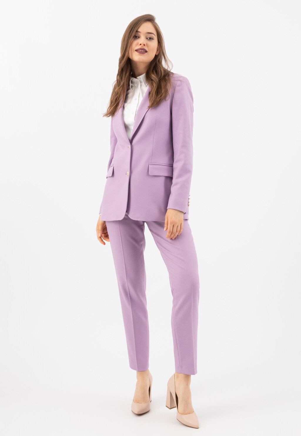 Stylové lodičky dámské z béžové lícové kůže 7381-54 Widok 9