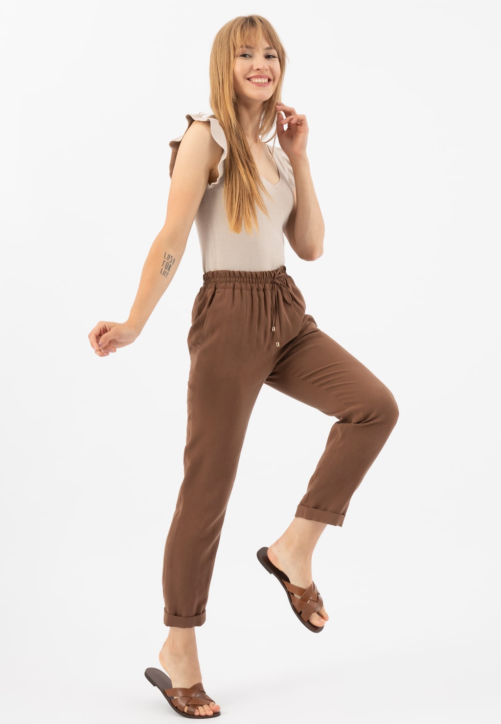 Pohodlné kožené letné šľapky dámske na každý deň 74025-53 Widok 1