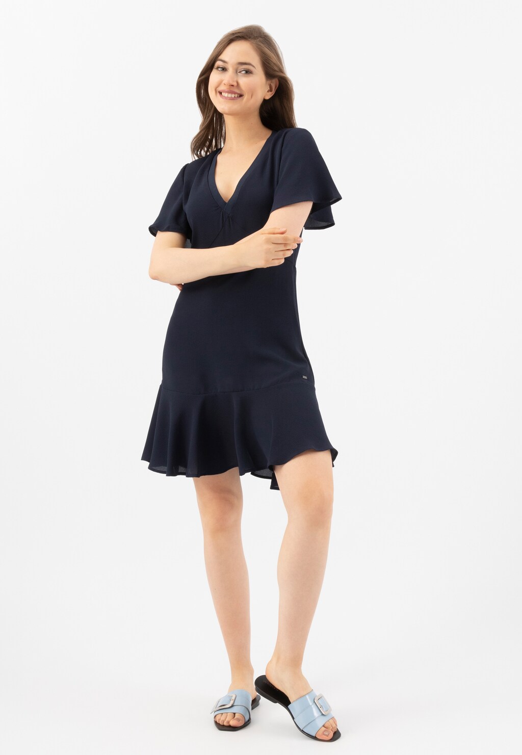 Tancujte do sýta v modrých dámskych šľapkách elegantných 74056-56 Widok 7