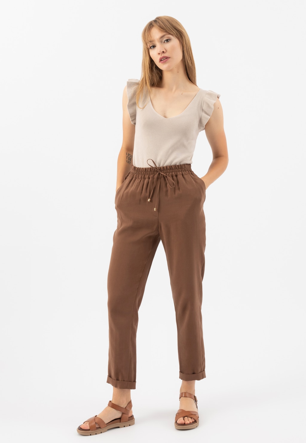 Hnedé dámske sandále v štýle casual 76036-53 Widok 1