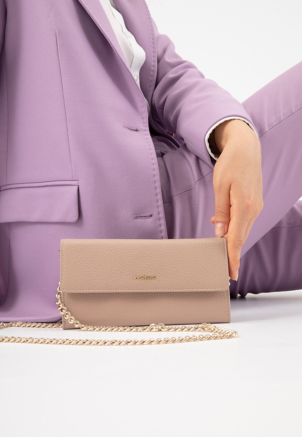 Dámska peňaženka veľká z lícovej kože s praktickou retiazkou 91046-54 Widok 1