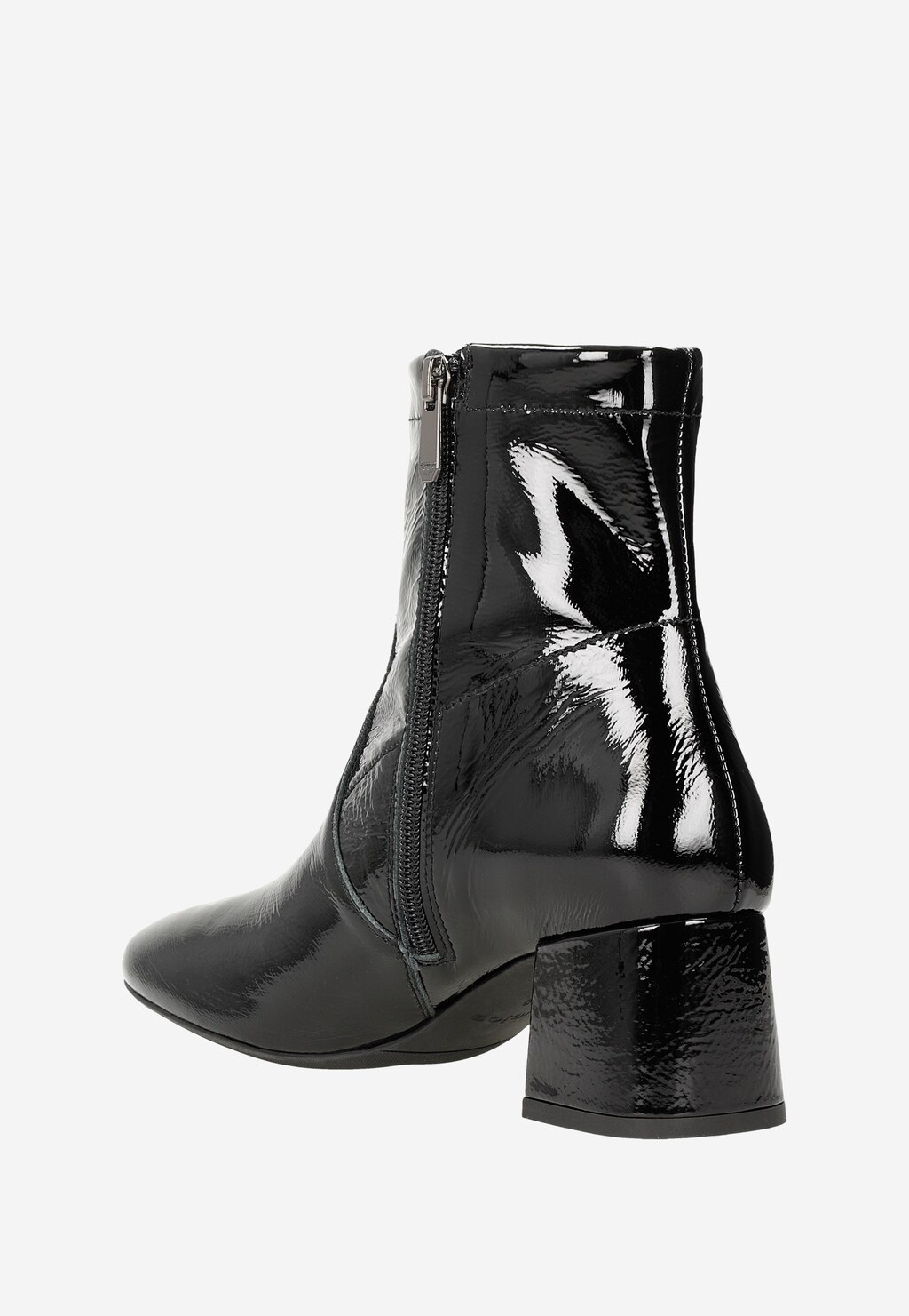 Czarne lakierowane botki damskie na obcasie 55094-31 Widok 4