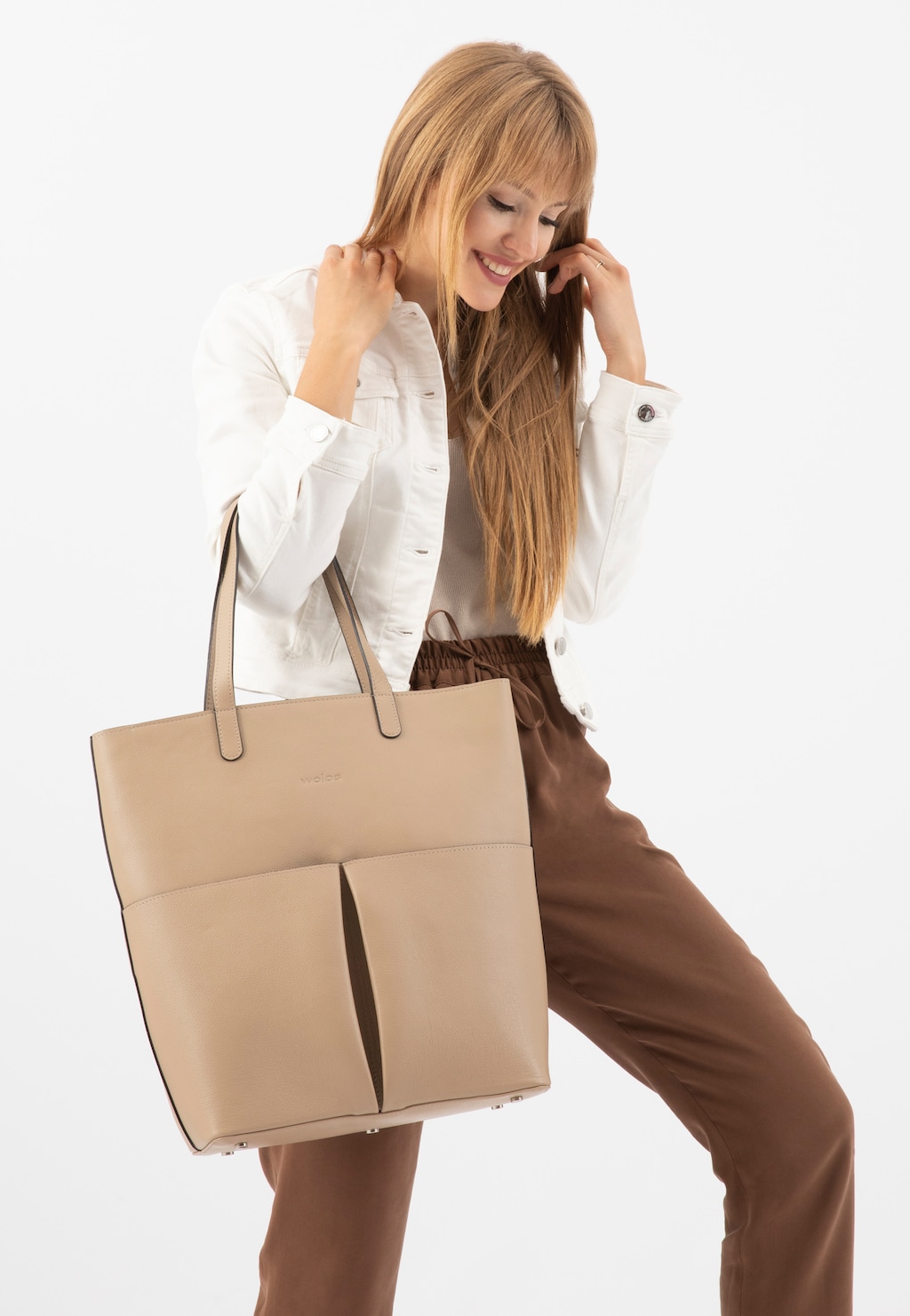 Dámska kabelka typu shopper bag z kvalitnej lícovej kože 80027-54 Widok 1