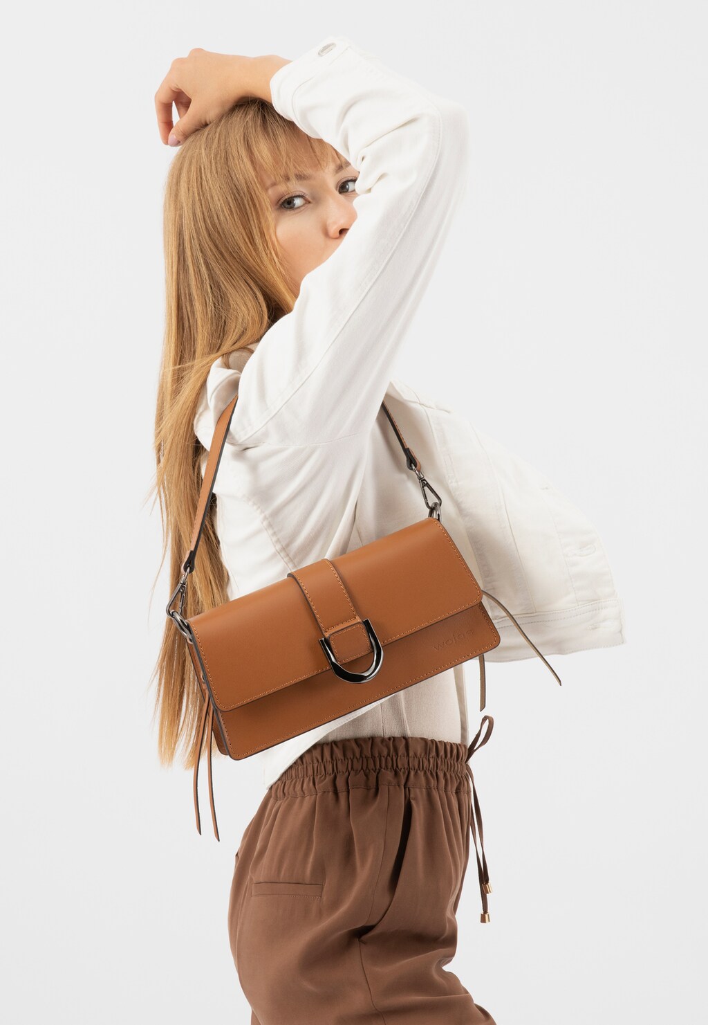 Jasnobrązowa torebka damska typu baguette 80267-53 Widok 9