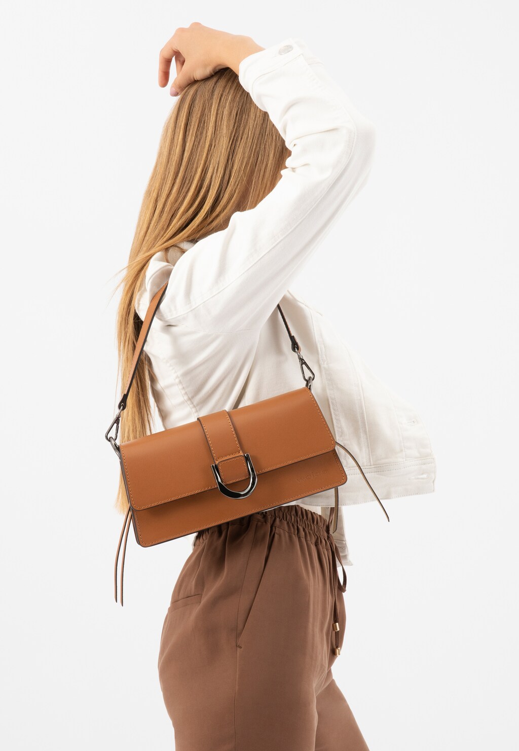 Jasnobrązowa torebka damska typu baguette 80267-53 Widok 10