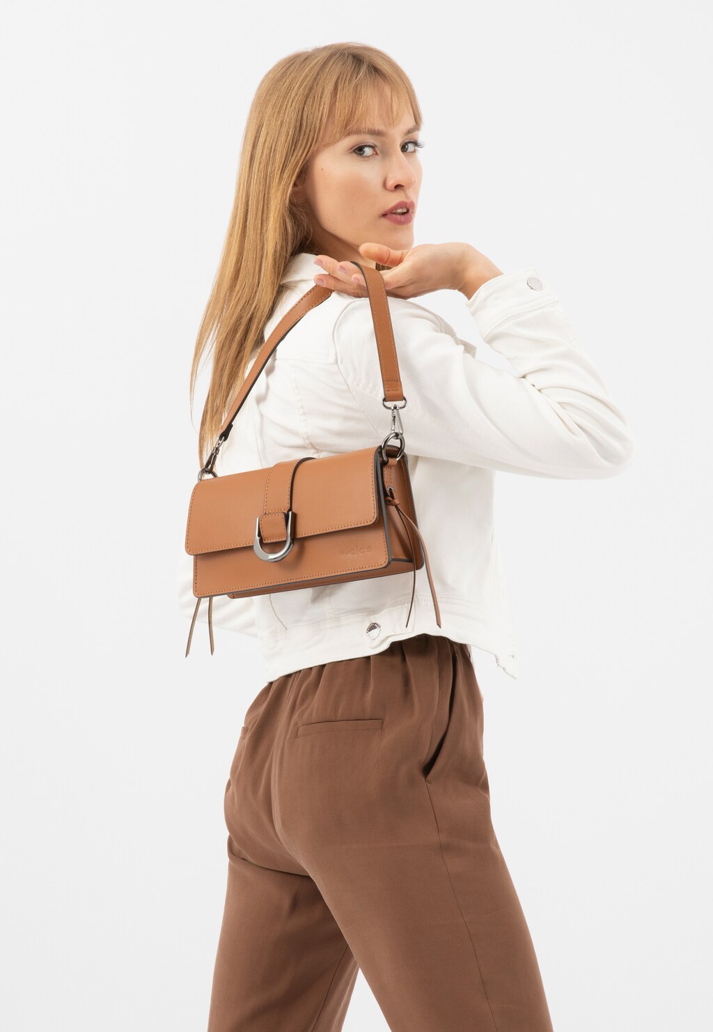 Jasnobrązowa torebka damska typu baguette 80267-53 Widok 1