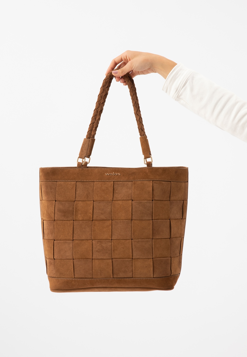 Velká hnědá dámská kabelka z velurové kůže 80224-63 Widok 1