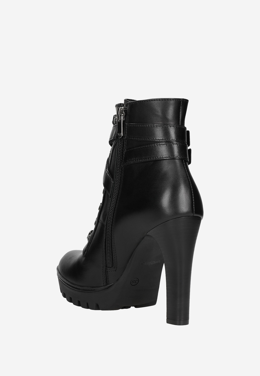 Extravagantné členkové čižmy na podpätku so šnurovaním 64011-51 Widok 3