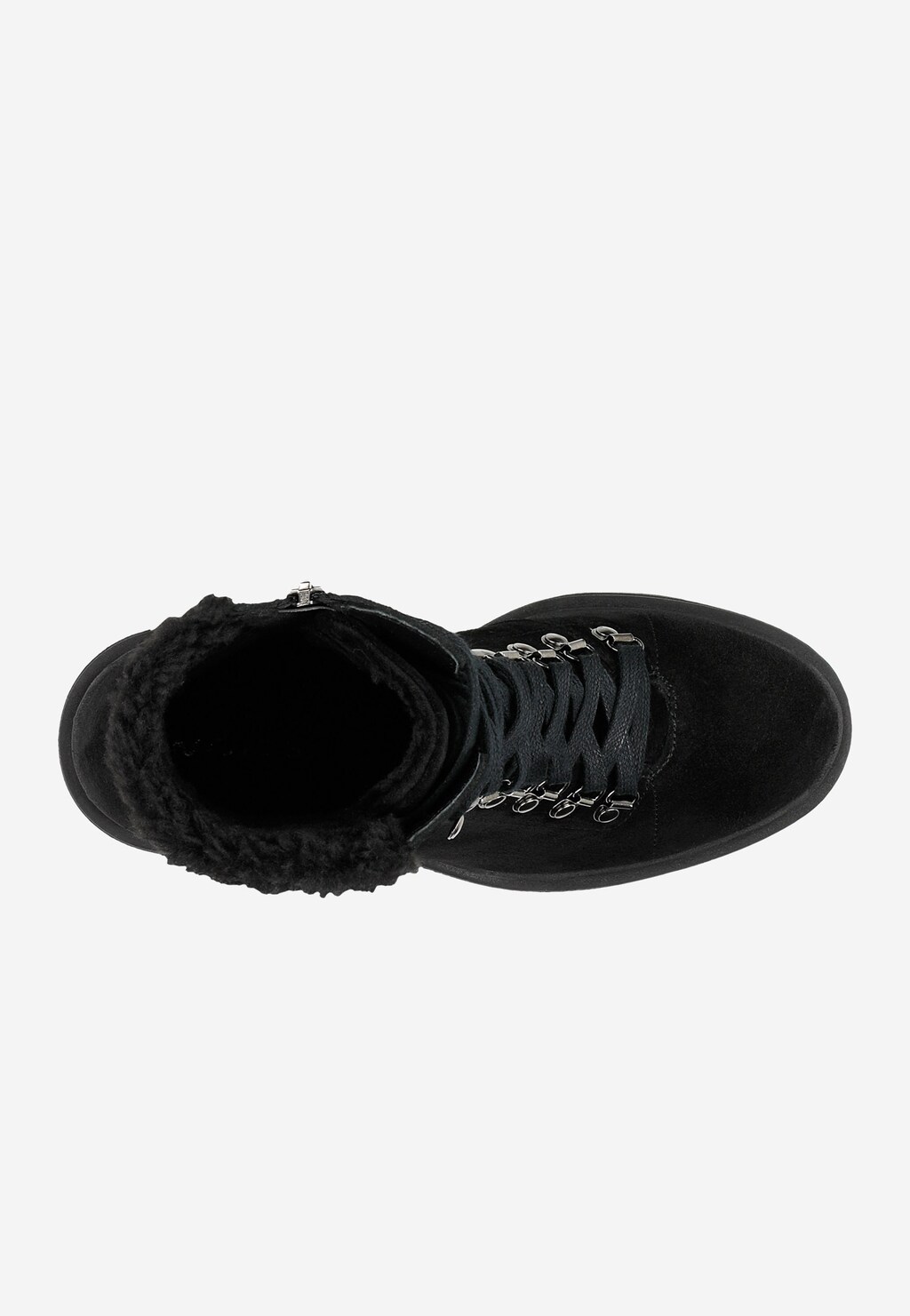Czarne ocieplane trzewiki damskie na słupku 64102-61 Widok 5