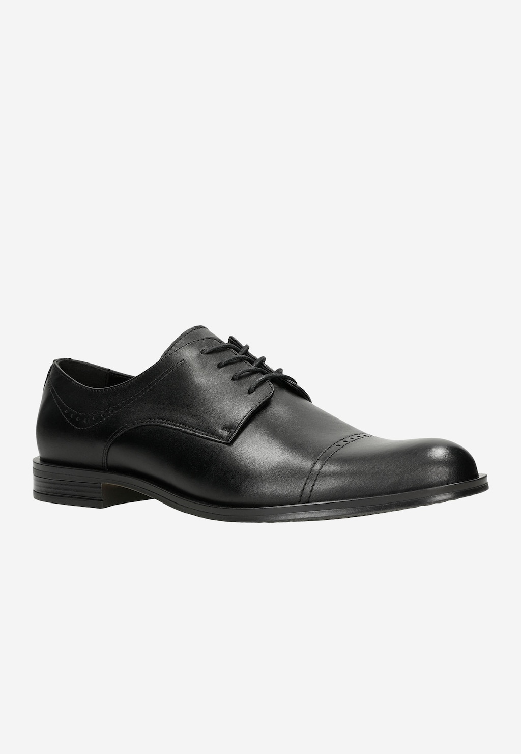 Czarne eleganckie półbuty męskie quarter brogues 10125-51 Widok 3
