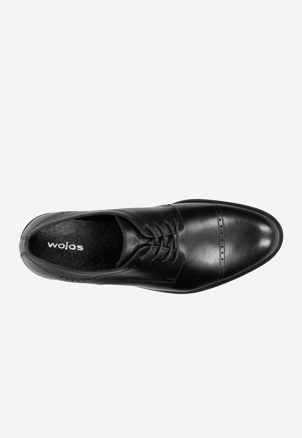 Czarne eleganckie półbuty męskie quarter brogues 10125-51 Widok 5