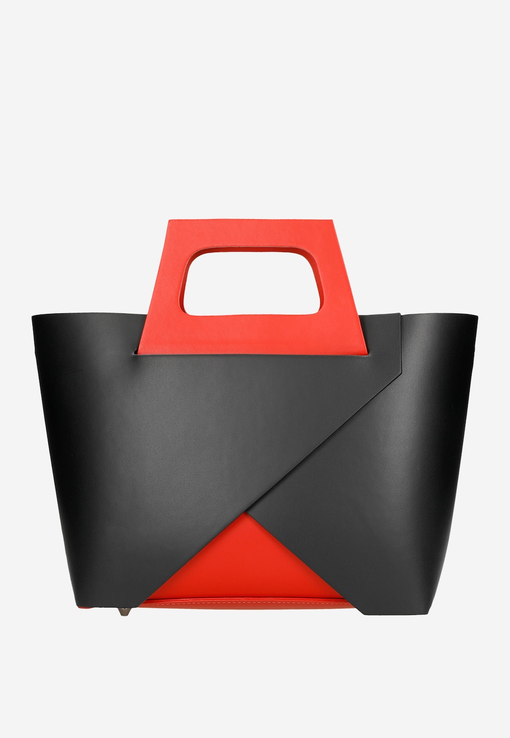 Czarna designerska torebka kuferek z czerwonymi elementami 80322-51 Widok 4