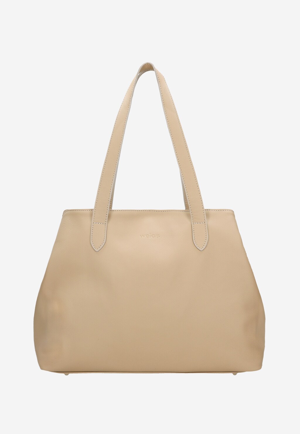 Béžové veľké dámske kabelky z kože ku každému outfitu 80178-54 Widok 2
