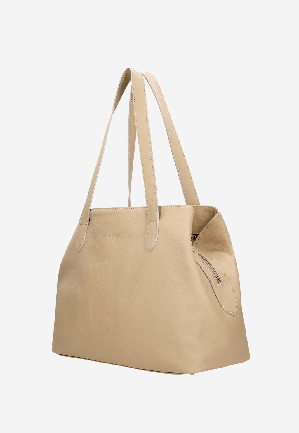 Béžové veľké dámske kabelky z kože ku každému outfitu 80178-54 Widok 3