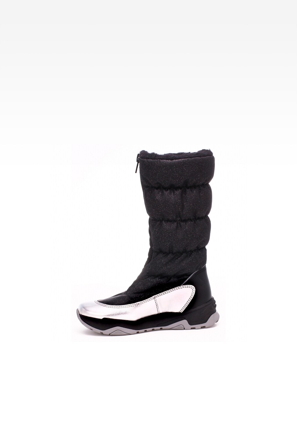Kozaki ocieplane BARTEK W-64071L/NIM, dla dziewcząt, czarno-srebrny Widok 4