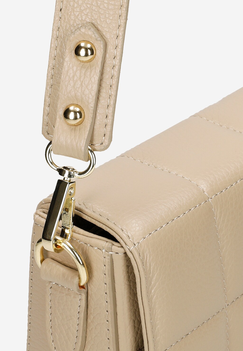 Beżowa torebka damska z ozdobnymi przeszyciami 80306-54 Widok 6