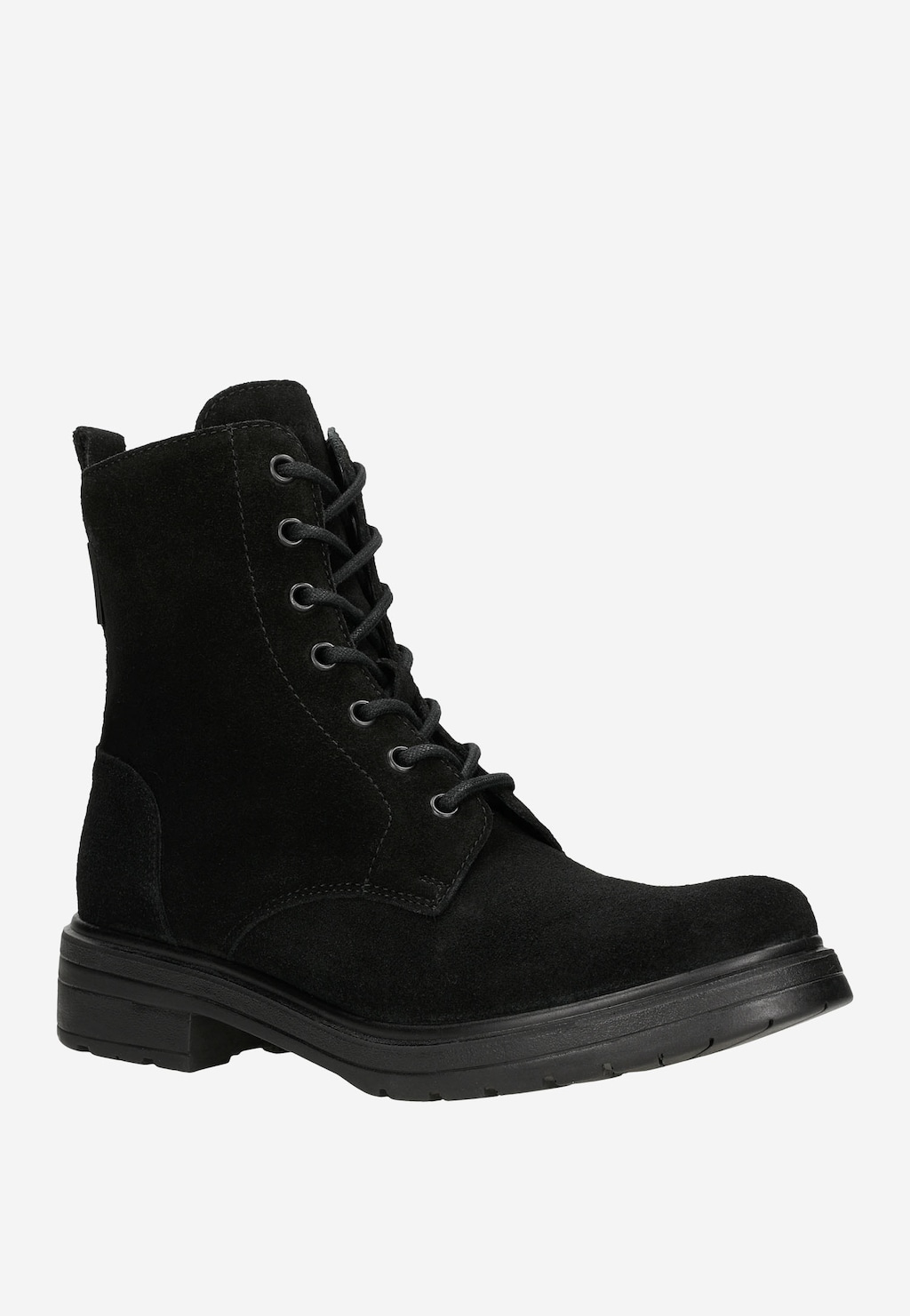 Czarne bikery damskie ze skóry welurowej 64027-61 Widok 3