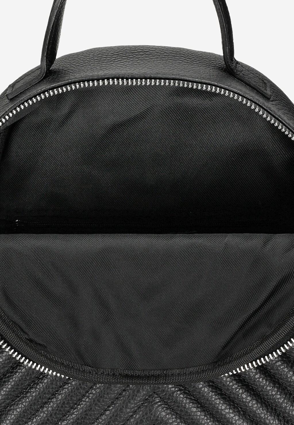 Czarny skórzany plecak damski z przeszyciami 80299-51 Widok 5