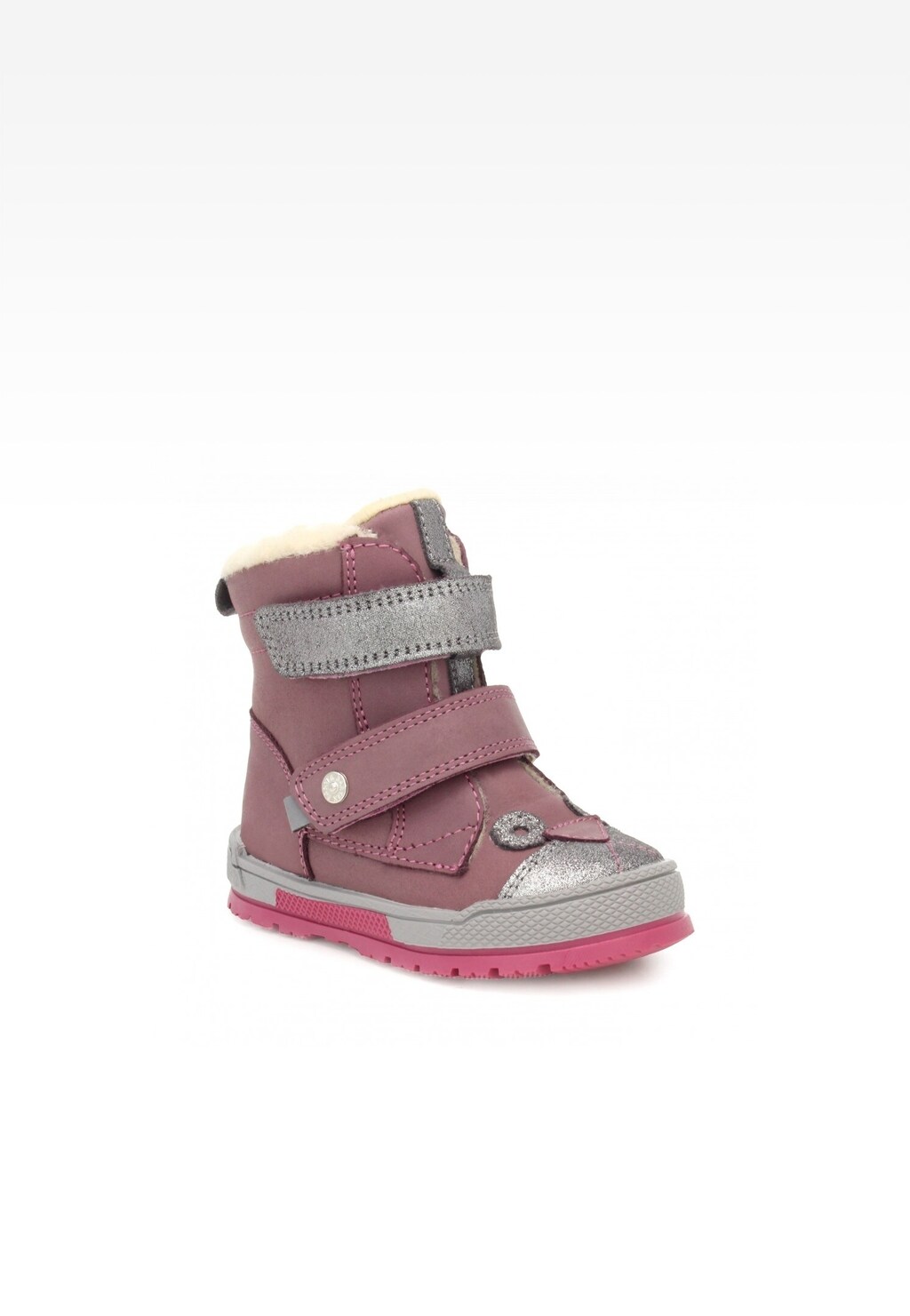 Trzewiki ocieplane BARTEK 11041002, dla dziewcząt, fioletowo-srebrny Widok 2